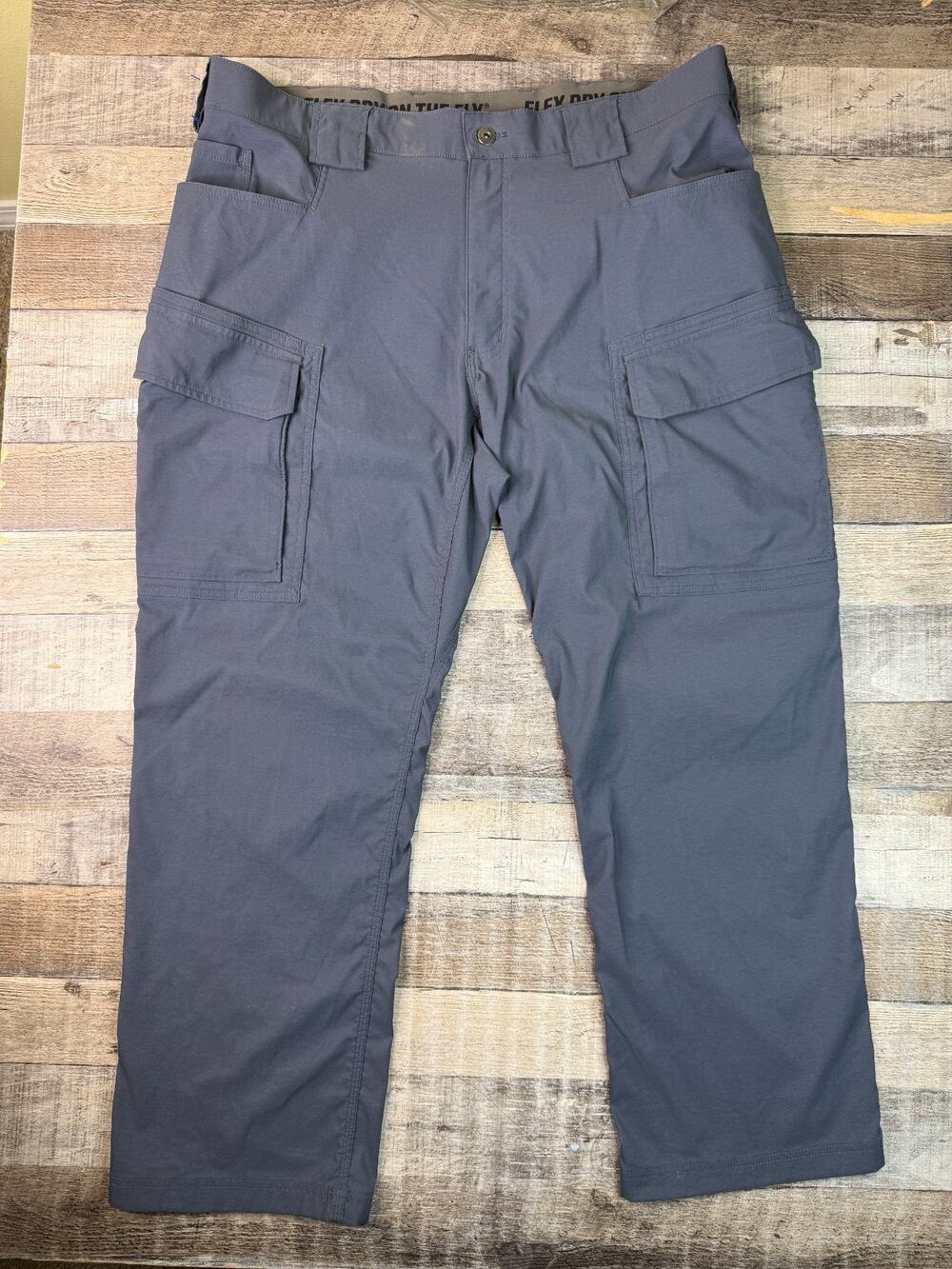 Duluth Trading Flex Dry On The Fly Pants Men 40x30 Relaxed Fit Cargo Blue Nylon